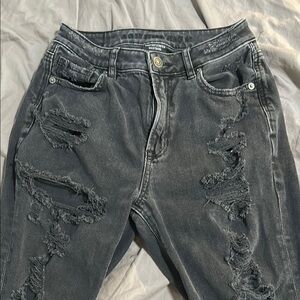Distressed Gray Jeans